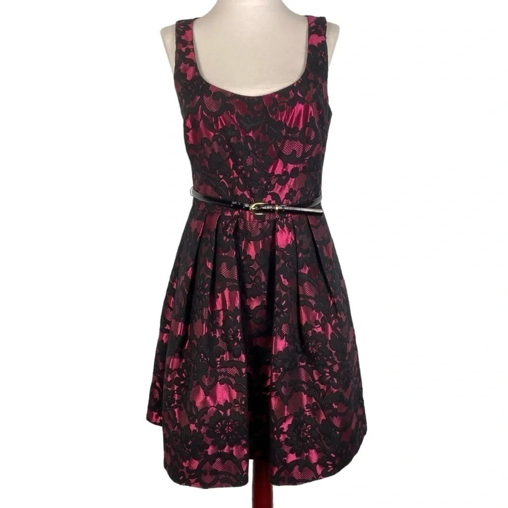 Eliza J Fit and Flare Lace Overlay Dress size 6 - Picture 1 of 11